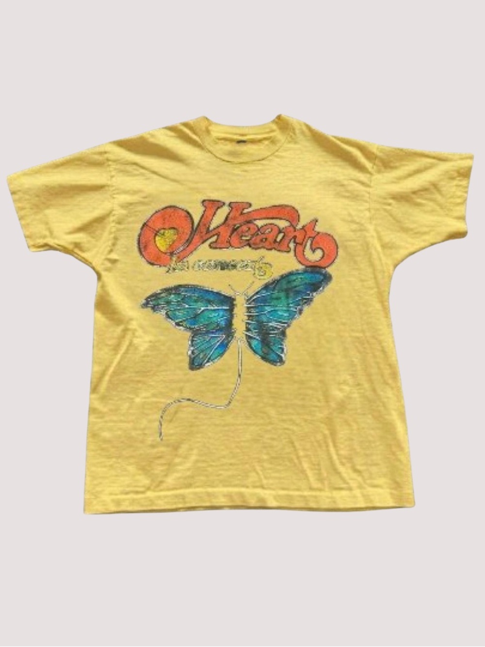 Yellow Butterfly Graphic Tee - Classic Heart Design